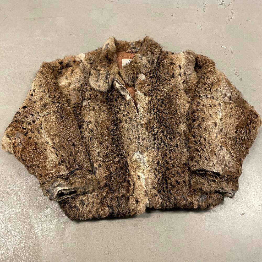 Vintage 90s faux cheetah fur jacket